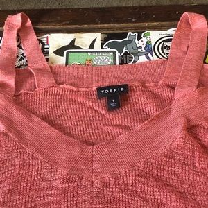 Torrid Orange Cold Shoulder Sweater Too Size 1(x)